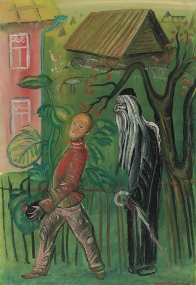 Alyosha y Ferapont de la novela Los hermanos Karamazov de Fyodor Dostoevsky