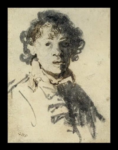 Autorretrato con la boca abierta.