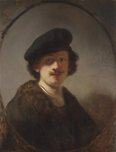 Autorretrato con ojos sombreados.