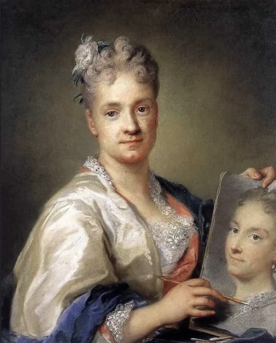 Autorretrato con retrato de hermana.