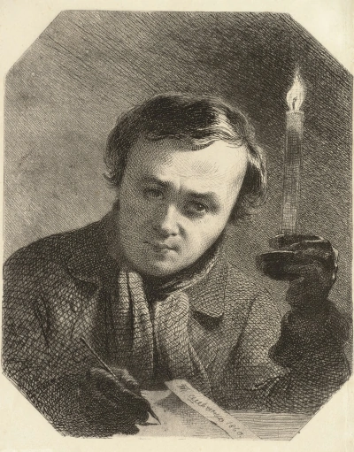 Autorretrato con una vela.