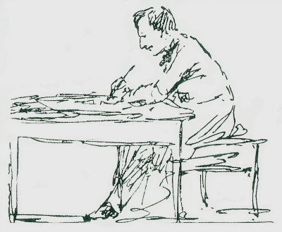Autorretrato en el escritorio