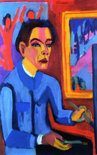 Autorretrato junto a la ventana.