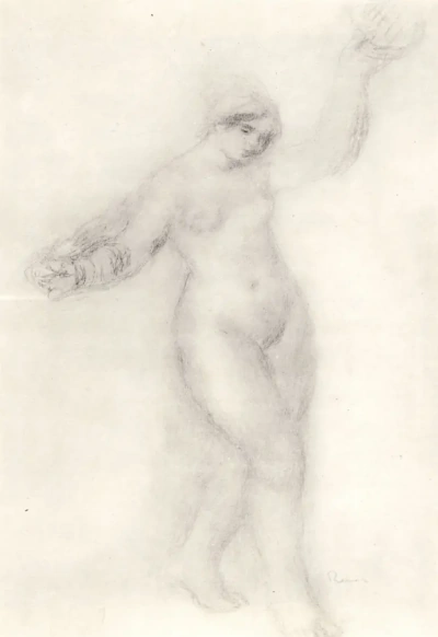 Bailarina desnuda con pandereta