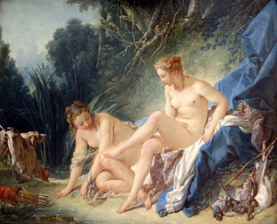 Bañando a Diana.