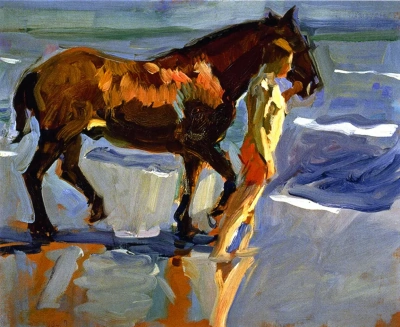 Bañando un caballo (boceto)