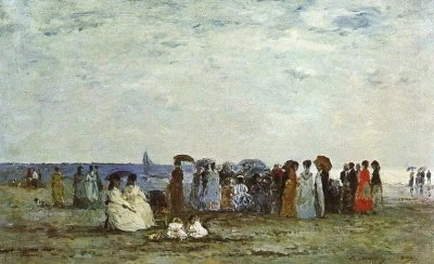 Bañistas en la playa de Trouville