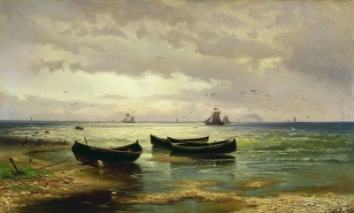 Barcos de pesca en el mar