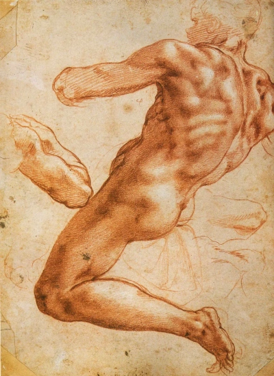 Boceto de un hombre desnudo