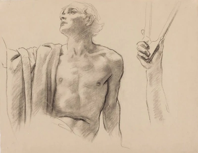 Boceto para "ciencia". Figura cubierta