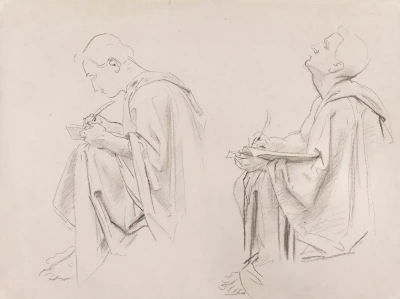 Boceto para "ciencia". Hombre de escritura