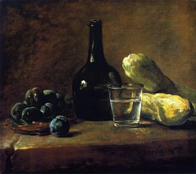Bodegón con ciruelas
