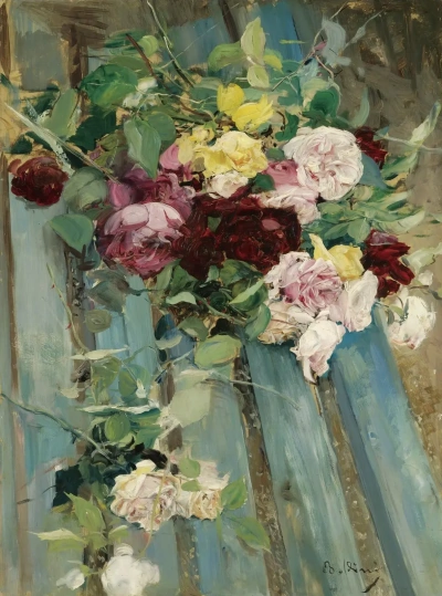 Bodegón con rosas