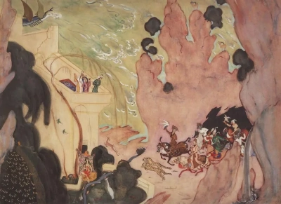 Bosquejo de la cortina para el ballet "Scheherazade"
