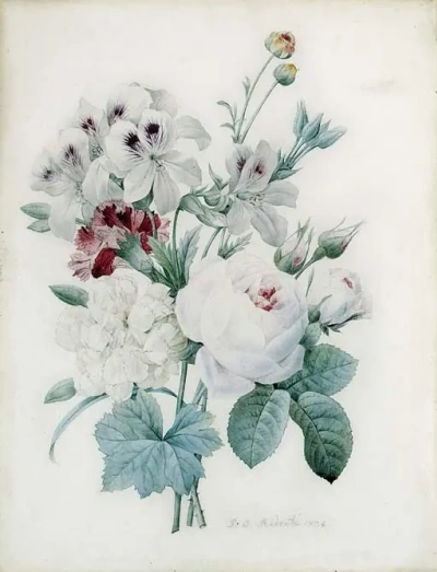 Bouquet: peonía blanca
