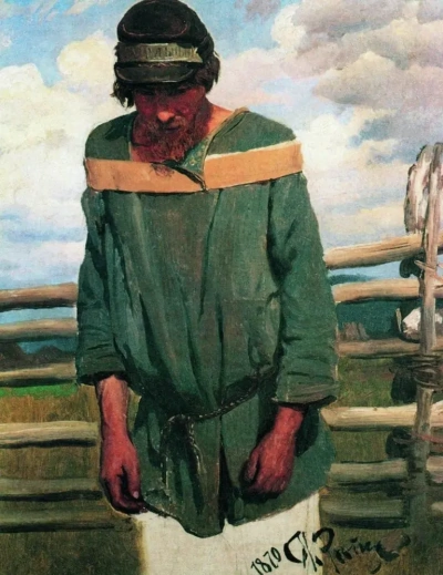 Burlak. Estudio para la pintura "transportistas de barcazas en el Volga"