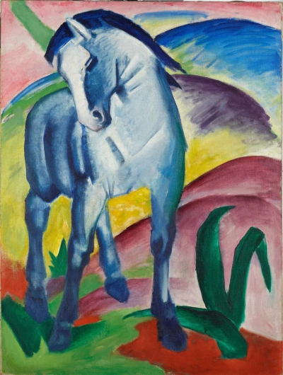Caballo azul