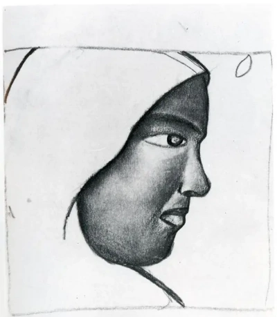 Cabeza de mujer en perfil