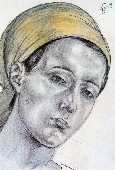Cabeza de mujer. Estudio para la pintura "Madre"