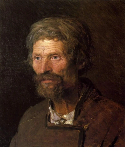 Cabeza de un anciano campesino ucraniano
