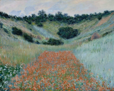 Campo de amapolas en un hueco en Giverny