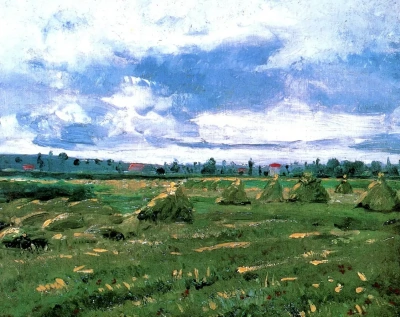 Campo de trigo con pilas