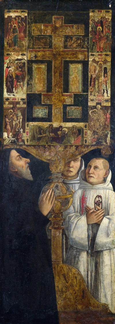 Cardenal Bessarion en oración en el relicario