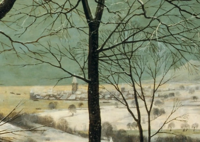 Cazadores en la nieve. Fragmento 10. Pueblo en la orilla opuesta.