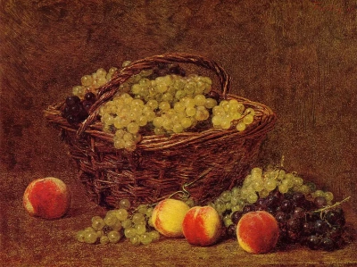 Cesta de uvas blancas