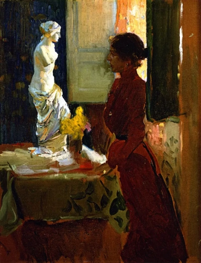 Clotilde contempla la Venus de Milo