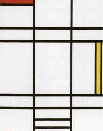 Composición con amarillo y rojo.