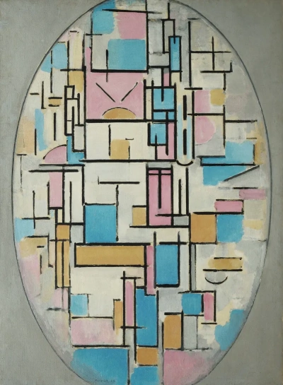 Composición en un óvalo con planos de color 1.