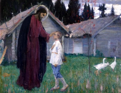 Cristo bendiciendo al niño Bartolomé