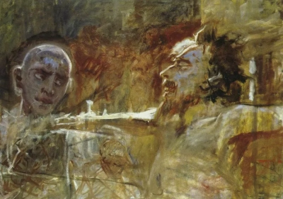 Cristo y el ladrón. Trabajo preparatorio para la pintura "la Crucifixión"