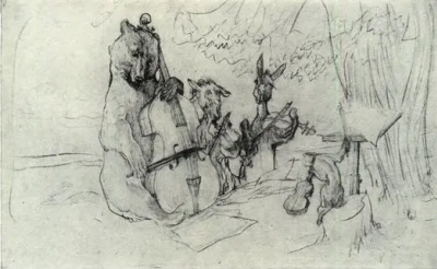 Cuarteto Ilustración para la fábula de Krylov.