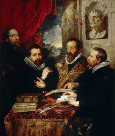Cuatro filósofos (autorretrato con su hermano Felipe y amigos)