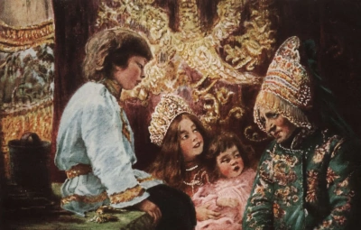 Cuentos de la abuela. Postal Pre-Revolucionaria.