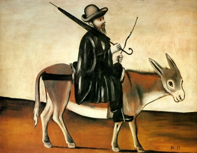 Curandero en un burro