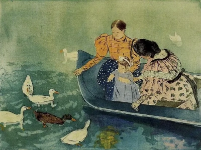 Dando de comer a los patos