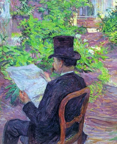 Desiree Dio (leyendo el periódico en el jardín)