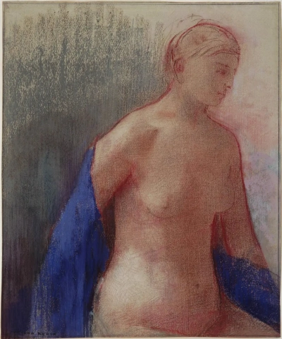 Desnudo con un pañuelo azul