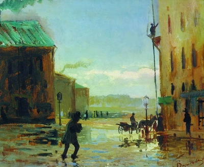 Después de la lluvia Primavera en San Petersburgo.