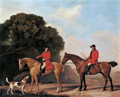 Dos caballeros durante una cacería.
