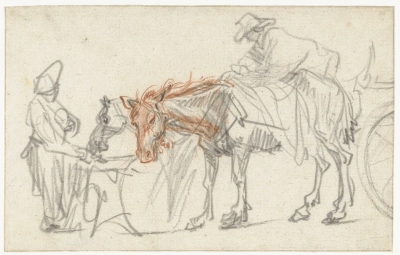 Dos caballos en un alto.