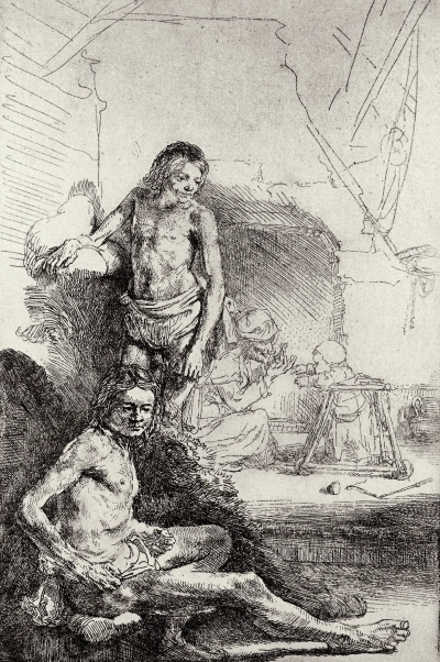 Dos hombres desnudos.