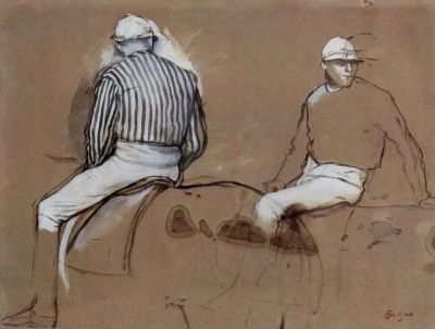 Dos jockeys (boceto)