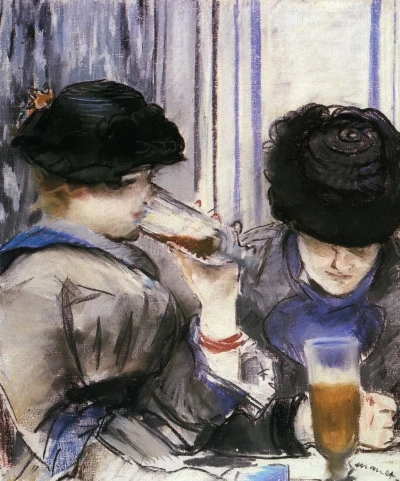 Dos mujeres bebiendo cerveza
