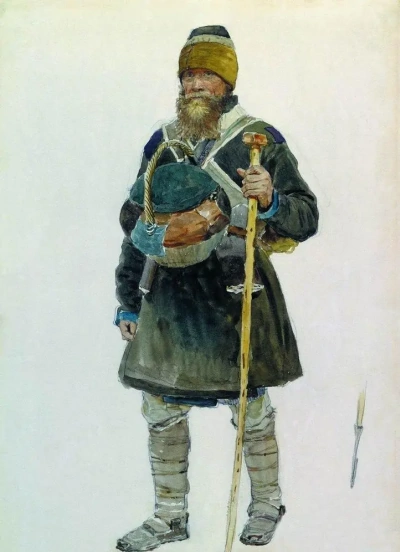 El Peregrino. El extremo puntiagudo del bastón del peregrino.