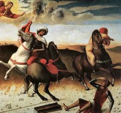 El altar de Pesaro. Fragmento. Transfiguración en el camino a Damasco.