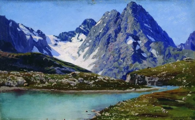 El cáucaso Lago Teberda. 1894